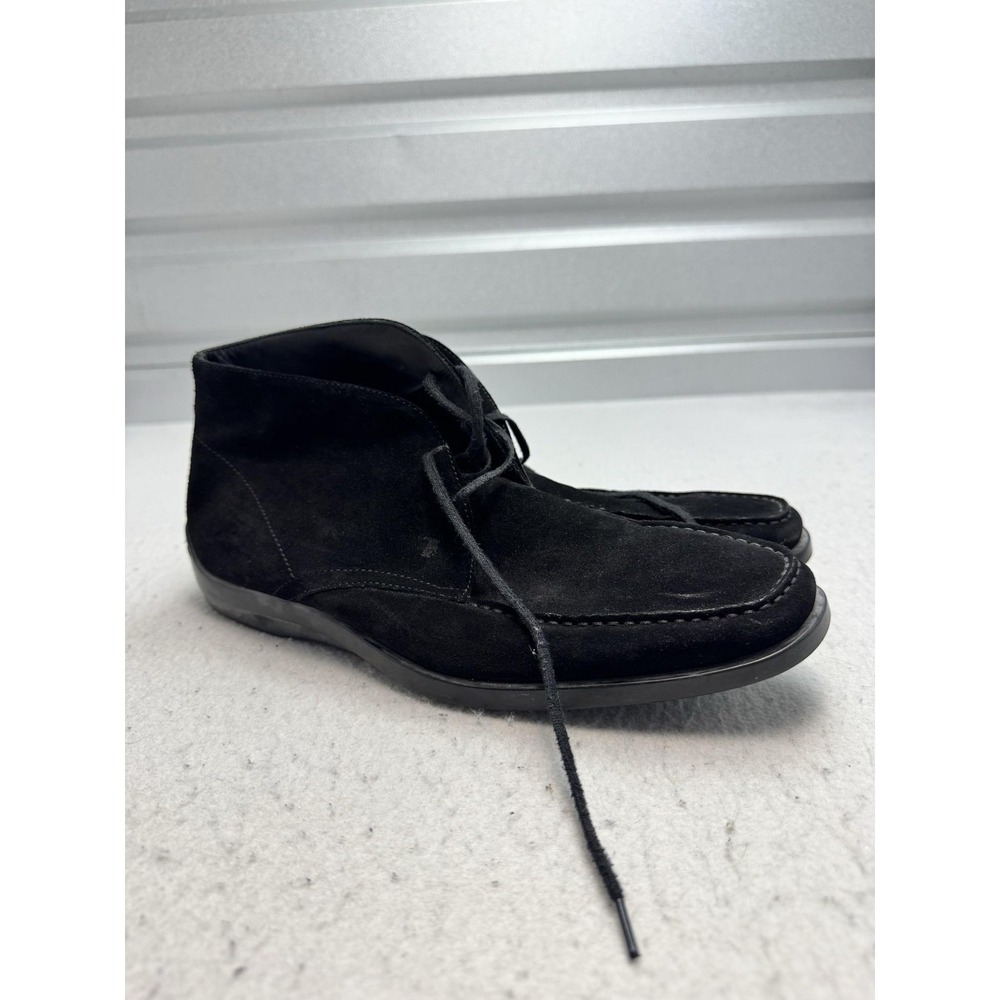 TOD'S Boots Mens Size 10.5 Black Suede Chukka Ankle Lace Up Italy Driving Casual